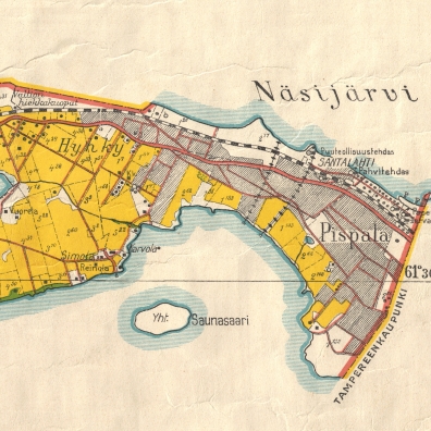Pispalan kartta vuodelta 1927